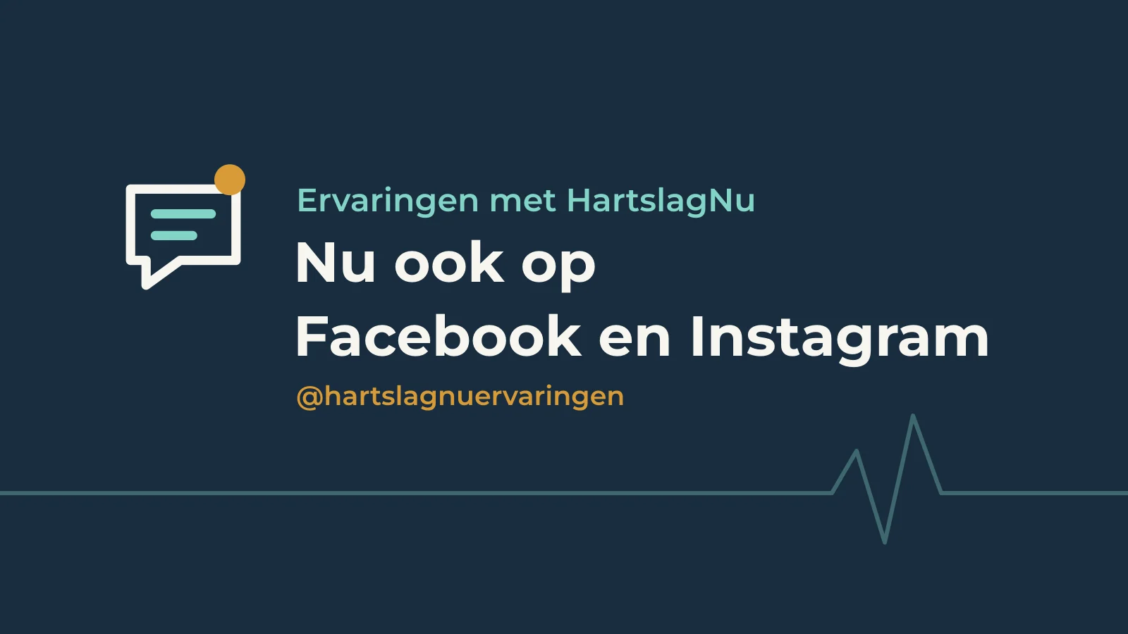 Logo van Ervaringen met HartslagNu met de tekst Nu ook op Facebook en Instagram